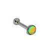 304 Stainless Steel Enamel Flat Round Straight Barbell Piercing Tongue Rings for Women Men WG3BA20-14-1