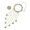 Wire Wrapped Natural Green Aventurine Chips Ring Hanging Ornaments HJEW-JM02371-04-3