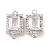 Brass Pave Clear Cubic Zirconia Connector Charms KK-S389-39P-1