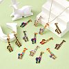 35Pcs 7 Colors Printed Alloy Pendants PALLOY-SZ0001-33-4