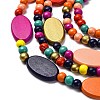 Handmade Wood Beads Multi-Layer Necklaces & Boho Dangle Earrings Set SJEW-A001-01A-3