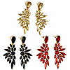 3 Pairs 3 Colors Resin Wing Dangle Stud Earrings EJEW-GO0003-24-1