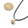 Alloy Enamel Dice Pendant Necklace with Polyester Cords NJEW-JN04515-4