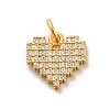 Brass Micro Pave Cubic Zirconia Charms KK-U033-23G-1