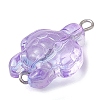 Transparent Glass Turtle Connector Charms PALLOY-JF02828-4