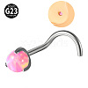 G23 Titanium & Imitation Opal Fishtail Nose Rings WG62851-14-1