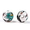 Handmade Printed Porcelain Beads PORC-Q199-8mm-17-2