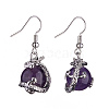 Natural Amethyst Dragon Dangle Earrings EJEW-A092-12P-15-2