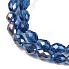 Transparent Electroplate Glass Beads Strands X-EGLA-N013-T6mm-B28-3