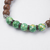 Natural Lava Rock & Wenge Wood Beads & Coconut Stretch Bracelets BJEW-I241-03N-2
