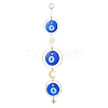 Handmade Lampwork Flat Round with Evil Eye Hanging Suncatchers HJEW-JM04405-1