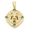 Brass Micro Pave Cubic Zirconia Pendants KK-S049-12G-1