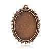 Tibetan Style Alloy Oval Big Pendant Cabochon Settings PALLOY-J577-25R-NF-1