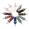 12Pcs 12 Style Natural Gemstone Double Terminated Pointed Pendants G-LS0001-74-1