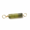 Natural Taiwan Jade Connector Charms PALLOY-JF01454-06-5