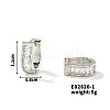 Exquisite Unisex U-shaped Brass Cubic Zirconia Hoop Earrings Fashionable Light Luxury RN4802-1-1