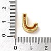 Brass Micro Pave Clear Cubic Zirconia Charms ZIRC-C009-01G-J-3