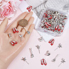 80Pcs 4 Styles Magic Girl Theme Alloy Pendants TIBEP-SC0003-66-3
