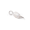 Natural Cultured Freshwater Pearl Potato Links Connector Charms PALLOY-JF04173-01-4