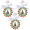 Christmas Wreath Acrlic & Glass Pendant Decorations PALLOY-GO00036-1
