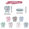 SUPERFINDINGS 14Pcs 7 Colors Tooth Food Grade Eco-Friendly Silicone Focal Beadsg SIL-FH0001-06-2