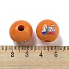 Printed Wood European Beads WOOD-L020-D18-3