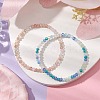 2Pcs 2 Colors Electroplate Faceted Rondelle Glass Beaded Stretch Bracelet Sets BJEW-JB10798-2