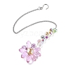 Glass Flower Hanging Suncatchers HJEW-C009-01C-2