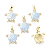 Real 18K Gold Plated Brass Micro Pave Clear Cubic Zirconia Pendants X-KK-D004-05G-C-1