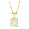 Shell Rectangle Pendant Initial Necklaces PW-WGEBFCF-26-1