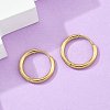 Ion Plating(IP) 304 Stainless Steel Huggie Hoop Earrings X-EJEW-F111A-17mm-G-5