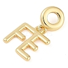 Rack Plating Brass Word FE European Dangle Charms KK-P287-08G-2