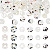 45Pcs 3 Styles 4-Holes Shell Buttons BUTT-TA0001-28-1