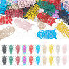 40Pcs 10 Colors Spray Painted 430 & 201 Stainless Steel Filigree Pendants STAS-TA0001-98-1