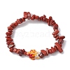 Natural Red Jasper Chips Beads Stretch Bracelets BJEW-JB11245-01-2