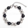 Simple Fashion Round Stainless Steel Beaded Bracelets for Women UG2742-12-1