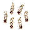 Brass Cubic Zirconia Pendants ZIRC-C024-15G-2