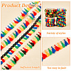 AHADERMAKER 40 Yards 4 Styles Rainbow Color Polyester & Nylon Fringe Tassels Trim Ribbon Sets OCOR-GA0001-64-4