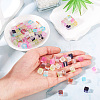 100Pcs 10 Colors Frosted Glass Beads with Golden Glitter Powder DGLA-TA0001-33-6