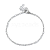 Non-Tarnish 316 Surgical Stainless Steel Figaro Chain Bracelets for Women BJEW-D023-03P-1