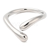 Brass Snake Open Cuff Rings for Women RJEW-G288-06P-2