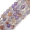 Natural Purple Phantom Quartz Purple Lodolite Quartz Beads Strands G-L644-D01-6mm-2
