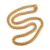 Ion Plating(IP) 304 Stainless Steel Cuban Link Chain Necklaces for Men NJEW-L173-018G-01-2