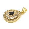 Rack Plating Brass Pave Cubic Zirconia Pendants KK-U029-28G-08-2