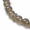 Natural Grey Agate Beads Stretch Bracelets BJEW-A025-01P-3