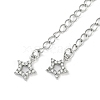 Brass Micro Pave Cubic Zirconia Ends with Chains KK-U043-02P-2