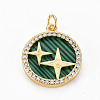 Brass Micro Pave Clear Cubic Zirconia Pendants KK-N227-75-NF-2