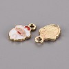 Golden Plated Alloy Enamel Pendants ENAM-T009-95-RS-2