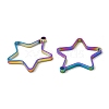 304 Stainless Steel Open Back Bezel Star Pendants STAS-Z040-01RC-2