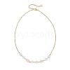 2Pcs 2 Colors Crackle Glass Rondelle Beaded Necklaces NJEW-JN05485-5